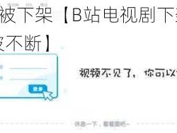 B站电视剧被下架【B站电视剧下架，视频平台整改风波不断】