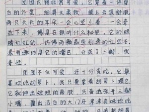 老师的小兔子好软真好吃作文;我与老师的小兔子：一段难以忘怀的经历