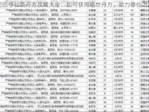 轮回修仙路丹方攻略大全：如何获得绝世丹方，助力修仙之路