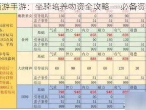 大话西游手游：坐骑培养物资全攻略——必备资源一览