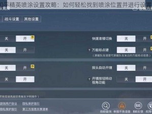和平精英喷涂设置攻略：如何轻松找到喷涂位置并进行设置？