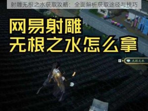 射雕无根之水获取攻略：全面解析获取途径与技巧