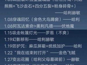 哈利波特魔法觉醒秘籍揭秘：揭秘闪回咒的正确使用方式及其效力研究