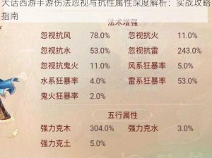 大话西游手游伤法忽视与抗性属性深度解析：实战攻略指南