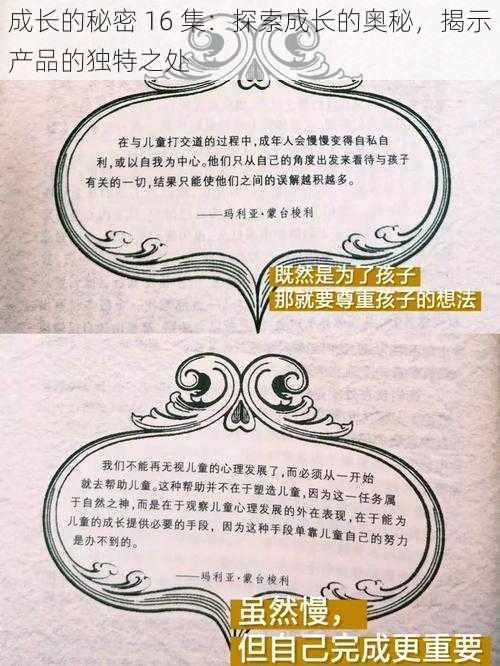 成长的秘密 16 集：探索成长的奥秘，揭示产品的独特之处