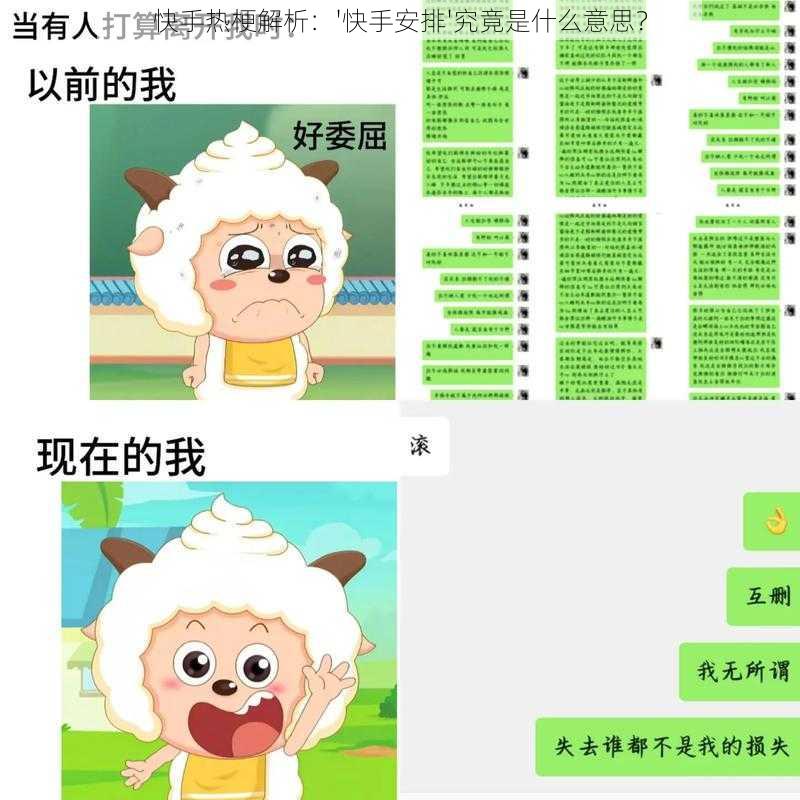 快手热梗解析：'快手安排'究竟是什么意思？