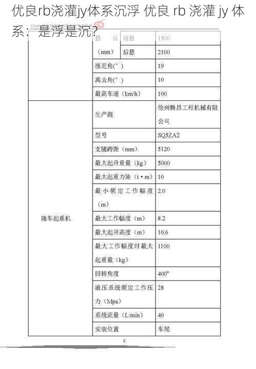 优良rb浇灌jy体系沉浮 优良 rb 浇灌 jy 体系：是浮是沉？