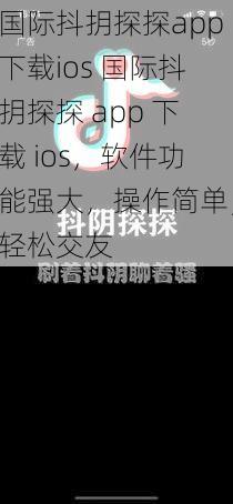 国际抖抈探探app下载ios 国际抖抈探探 app 下载 ios，软件功能强大，操作简单，轻松交友