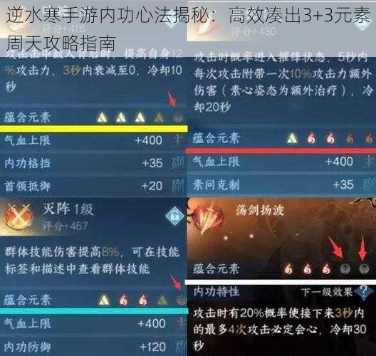 逆水寒手游内功心法揭秘：高效凑出3+3元素周天攻略指南