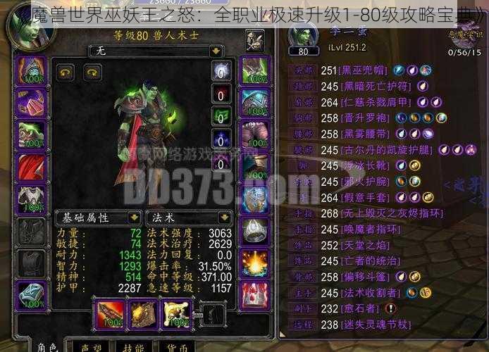 《魔兽世界巫妖王之怒：全职业极速升级1-80级攻略宝典》