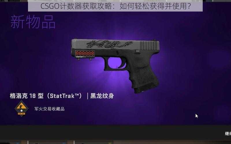 CSGO计数器获取攻略：如何轻松获得并使用？