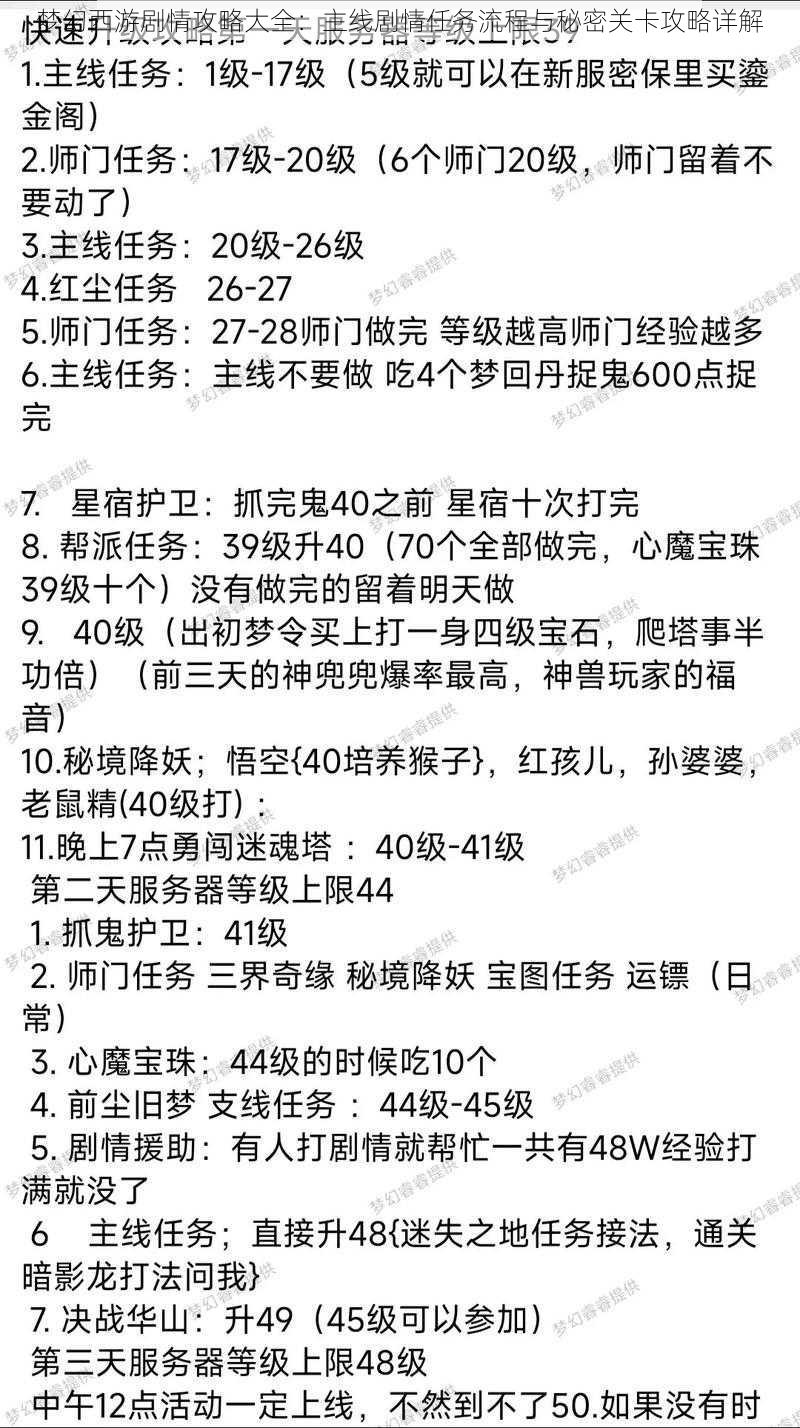 梦幻西游剧情攻略大全：主线剧情任务流程与秘密关卡攻略详解