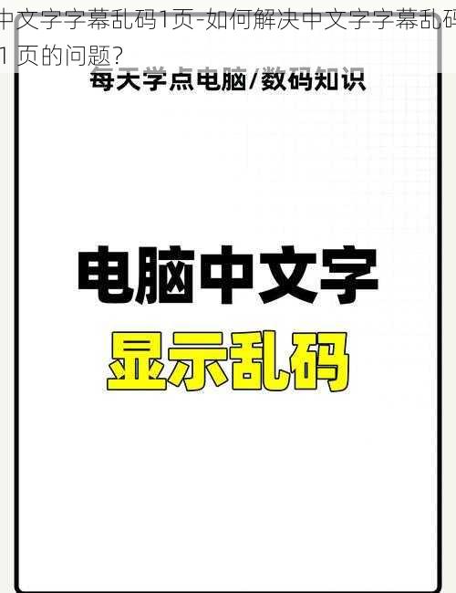 中文字字幕乱码1页-如何解决中文字字幕乱码 1 页的问题？