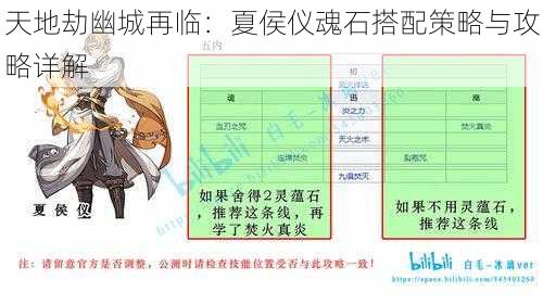 天地劫幽城再临：夏侯仪魂石搭配策略与攻略详解