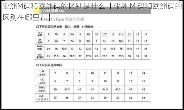 亚洲M码和欧洲码的区别是什么【亚洲 M 码和欧洲码的区别在哪里？】