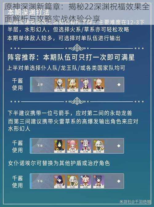 原神深渊新篇章：揭秘22深渊祝福效果全面解析与攻略实战体验分享